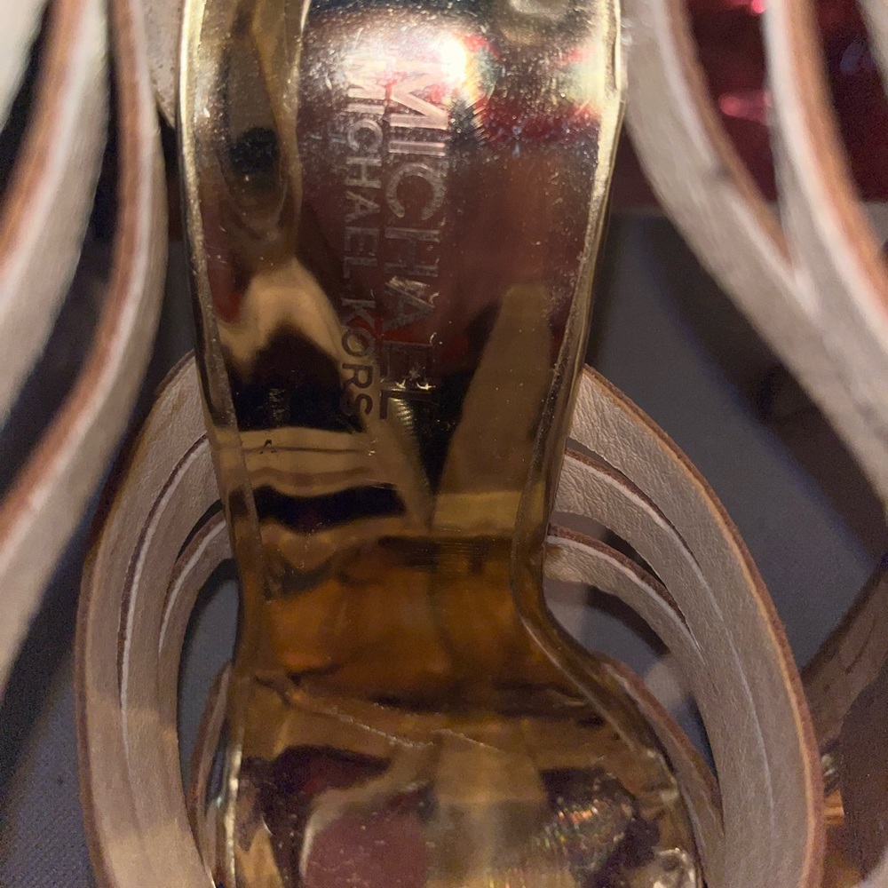 💜 Michael Kors Robertson Metallic Gold Sandal Heel 💜 - Picture 13 of 16